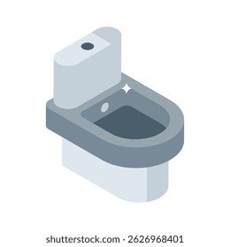 A premium isometric icon showing modern toilet setup