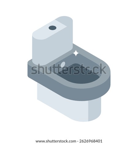 A premium isometric icon showing modern toilet setup