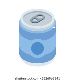 A premium isometric icon showing soda can fizz
