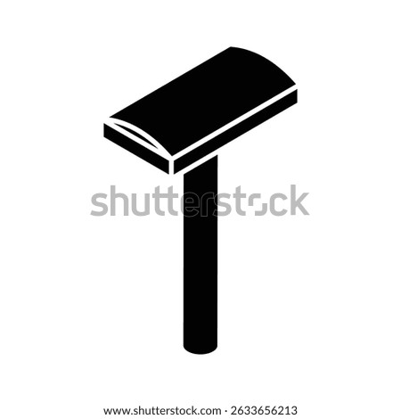A premium isometric icon of a single blade razor