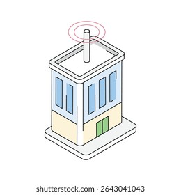 Premium isometric icon of smart building, easy to edit