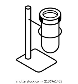 Premium isometric icon of test tube 