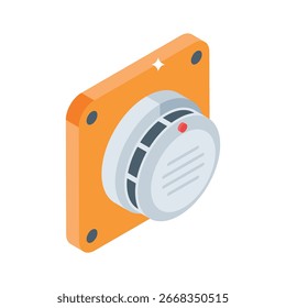 Premium isometric icon of wall mounted smoke sensor