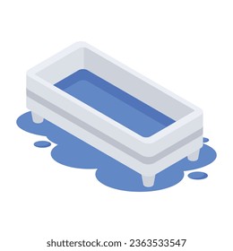 Premium isometric icon of water trough 