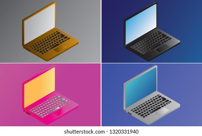 premium isometric laptop