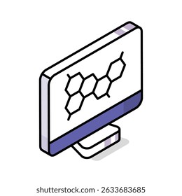 Premium isometric outline icon showcasing science technology