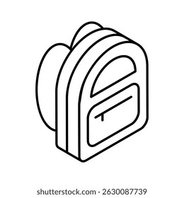 A premium isometric outline icon of student bag