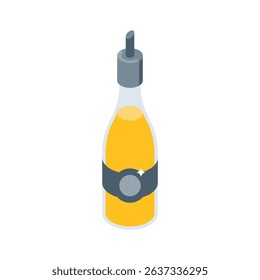 Premium isometric style icon showing oil bottle