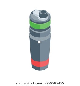 Premium isometric style icon of sipper sports bottle