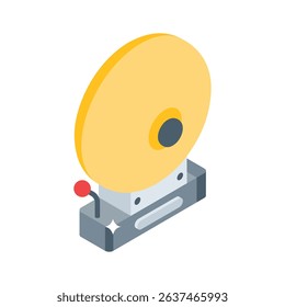 Premium isometric style icon of traditional school bell