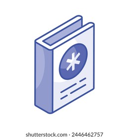 Premium isometric vector of medical book, an editable icon of medical education