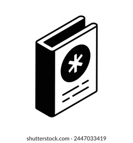 Premium isometric vector of medical book, an editable icon of medical education