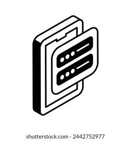 Premium isometric vector of mobile password, mobile serenity icon design