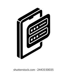 Premium isometric vector of mobile password, mobile serenity icon design