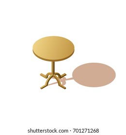Premium isometric wooden table.  Vector illustration on a white background. Table in isometric view