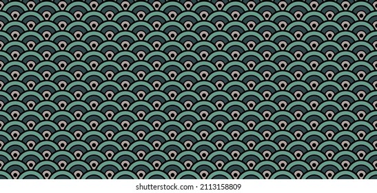 Patrón sin sano de ondas japonesas premium. Kimono bohemio, Tejido Shibori Wabi Sabi Ikat Textura del Agua. Impresión asiática geométrica bohemiana. Patrón de ondas sin foco chino. Ricos diseños de ropa japonesa VIP.
