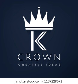 Premium K crown brand vector