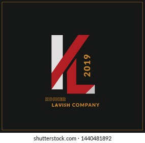 premium K & L logo in two color variations, logotype design for company branding & identity