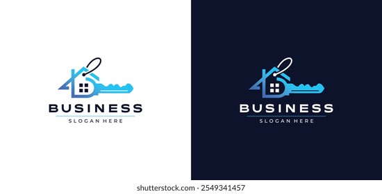 Premium Key Home Logo Design, Modern colorful Key Home buy or sell Logo. Real Estate Home and Key Minimalist Logo, key, home, vector editable logo design