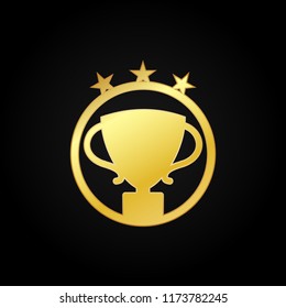 Premium King Trophy Cup Star Luxury Gold Icon Logo