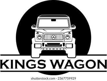 premium kings wagon car vector logo design illustraton