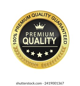 Premium label and badge on white background