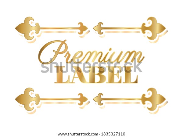 Premium label divider ornament gold\
design of Decorative element theme Vector\
illustration