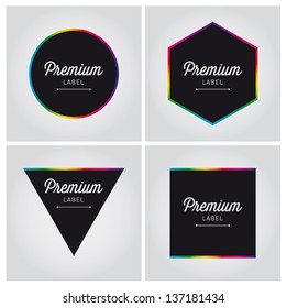 premium label icon sign symbol colorful vector set editable