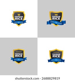Premium label rice vector design