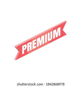Premium label. Vector 3d isometric, color web icons set, new flat style. Creative illustration, idea for infographics.