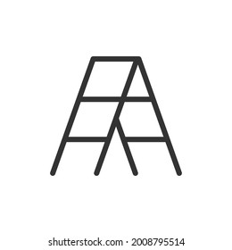 Icono de línea de escalera premium para aplicación, web y interfaz de usuario. Signo de trazo vectorial aislado en un fondo blanco. Icono de contorno de la escalera en estilo de moda.