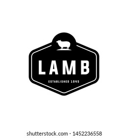 premium lamb label with grunge texture on old paper background