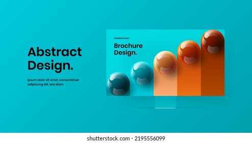 Premium landing page design vector template. Minimalistic display mockup web project illustration.
