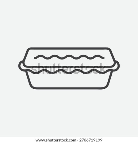 Premium Lasagna Pan Icon in Clean Minimalist Line Art Style