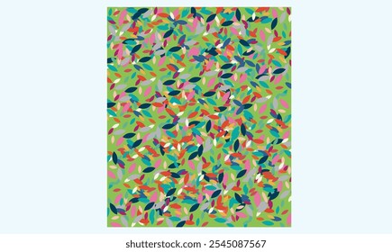 Premium leaf foliage in small size colorful seamless pattern background image for use.