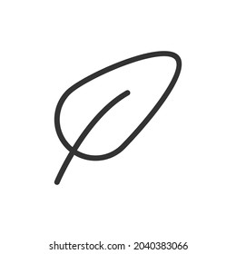 Premium leaf line icon for app, web and UI. Vector stroke sign isolated on a white background. Outline icon of leaf in trendy style.