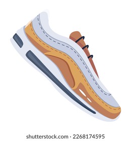 Premium leather sneaker icon in flat style