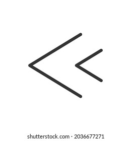 Premium left line icon for app, web and UI. Vector stroke sign isolated on a white background. Outline icon of left in trendy style.