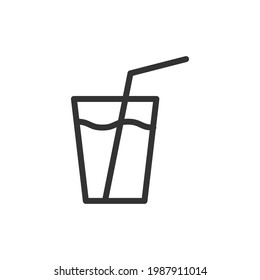 Premium lemonade line icon for app, web and UI. Vector stroke sign isolated on a white background. Outline icon of lemonade in trendy style.
