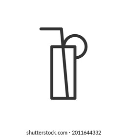 Premium lemonade line icon for app, web and UI. Vector stroke sign isolated on a white background. Outline icon of lemonade in trendy style.