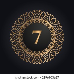 Premium letter 7 logo icon design. Luxury jewelry frame gem edge logotype. Beauty, Fashion, Spa icon logo design