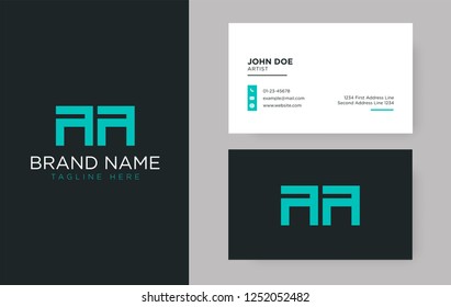 Premium letter AA logo with an elegant corporate identity template