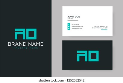 Premium letter AO logo with an elegant corporate identity template