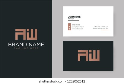 Premium letter AW logo with an elegant corporate identity template