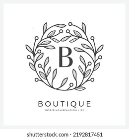 Premium letter B logo design for Luxury, Restaurant, Royalty, Boutique, Hotel, Jewelry, Fashion and other vector illustration for business and company