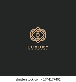 Premium letter B logo icon design. Luxury jewelry frame gem edge logotype. Print monogram initials stamp sign symbol
