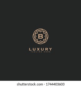 Premium letter B logo icon design. Luxury jewelry frame gem edge logotype. Print monogram initials stamp sign symbol