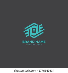 Premium letter B logo icon design. technology fast moving frame gem edge logotype. Print monogram initials stamp sign symbol