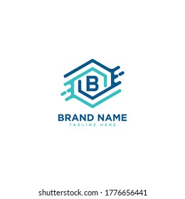 Premium letter B logo icon design. technology dot connect frame gem edge logotype. Print monogram initials stamp sign symbol