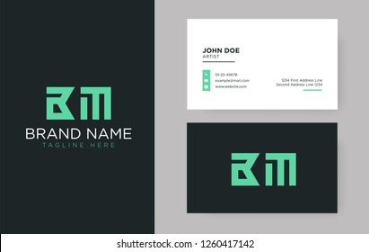 Premium letter BM logo with an elegant corporate identity template